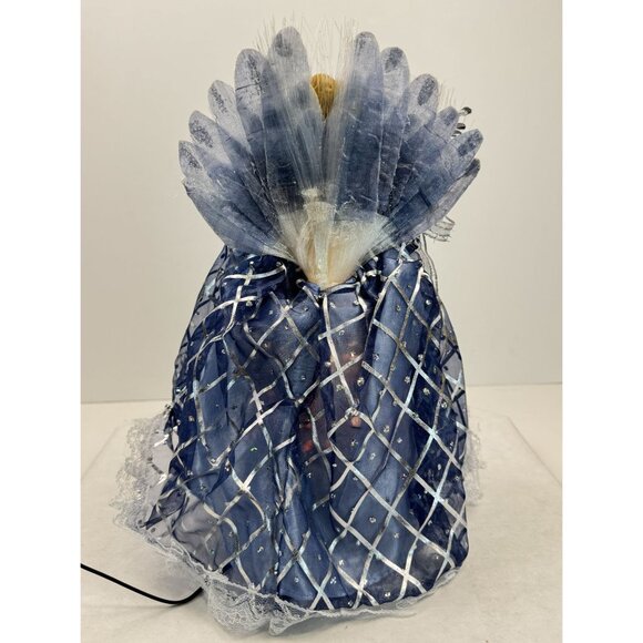 Fiber Optic Light-Up Angel Tree Topper Porcelain Blue Color-changing Christmas - Picture 6 of 16
